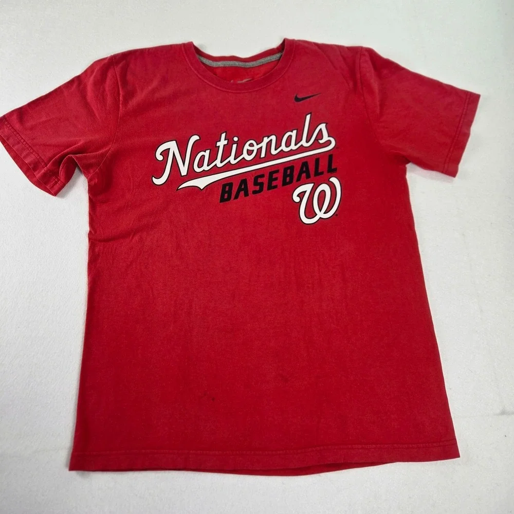 Nike T-Shirt Youth XL Red Washington Nationals Baseball Short Sleeve Tee (T7)